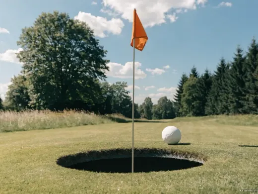 Das große Fußballgolf-Loch mit Fahne