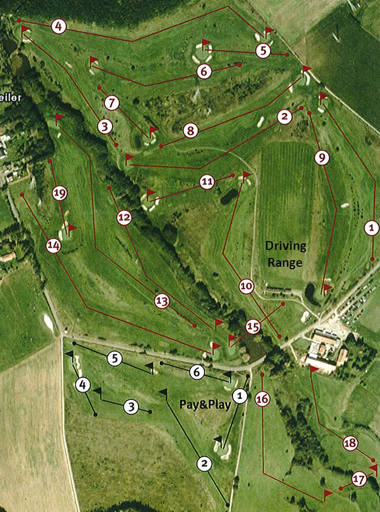 Platzkarte des 18-Loch-Platzes Websweiler Hof, Großansicht